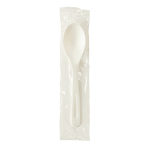6" Compostable TPLA Spoon-Individually Wrapped