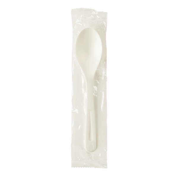 6" Compostable TPLA Spoon-Individually Wrapped